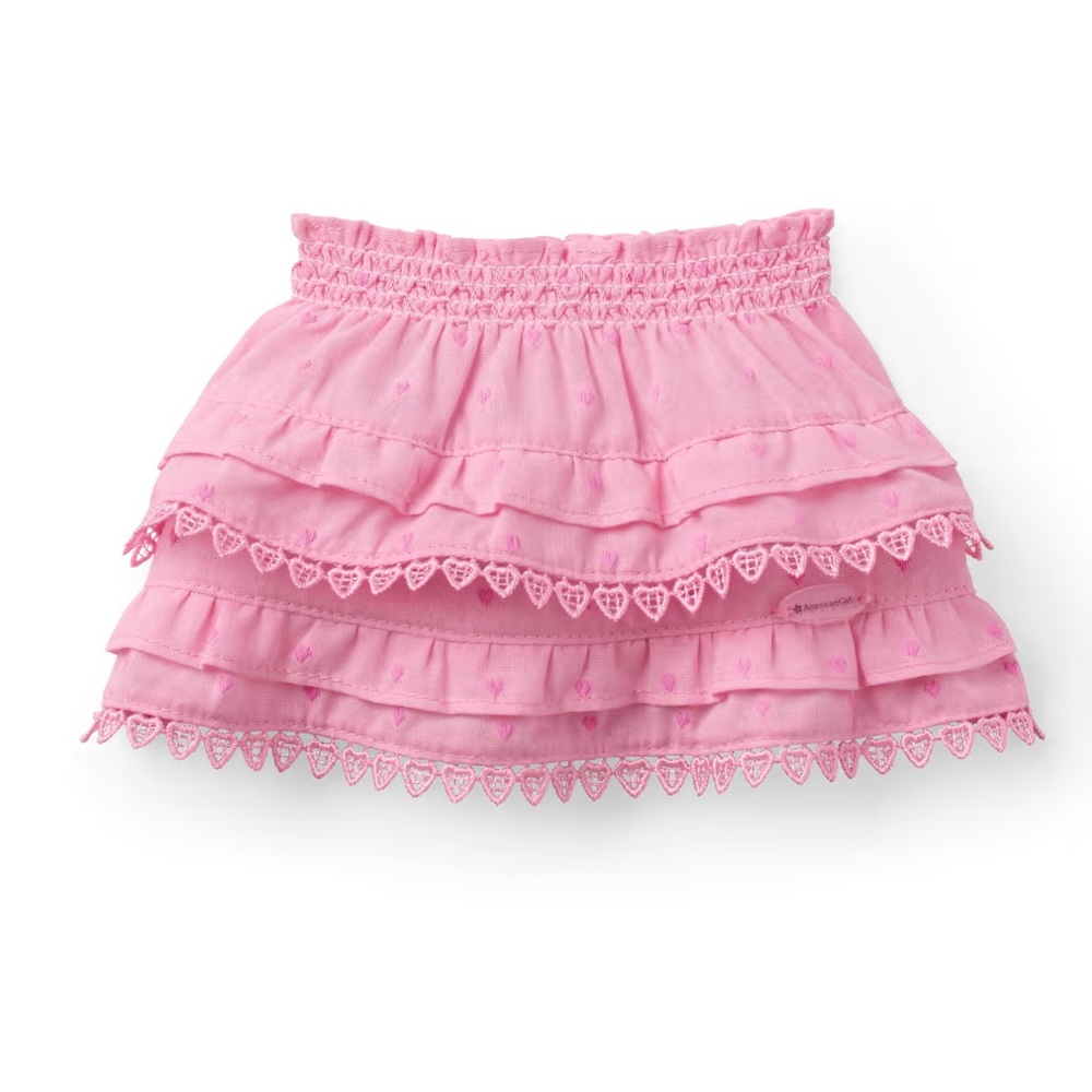 Loveshackfancy x American Girl Girl’s Billie Skirt in Pink Hearts
